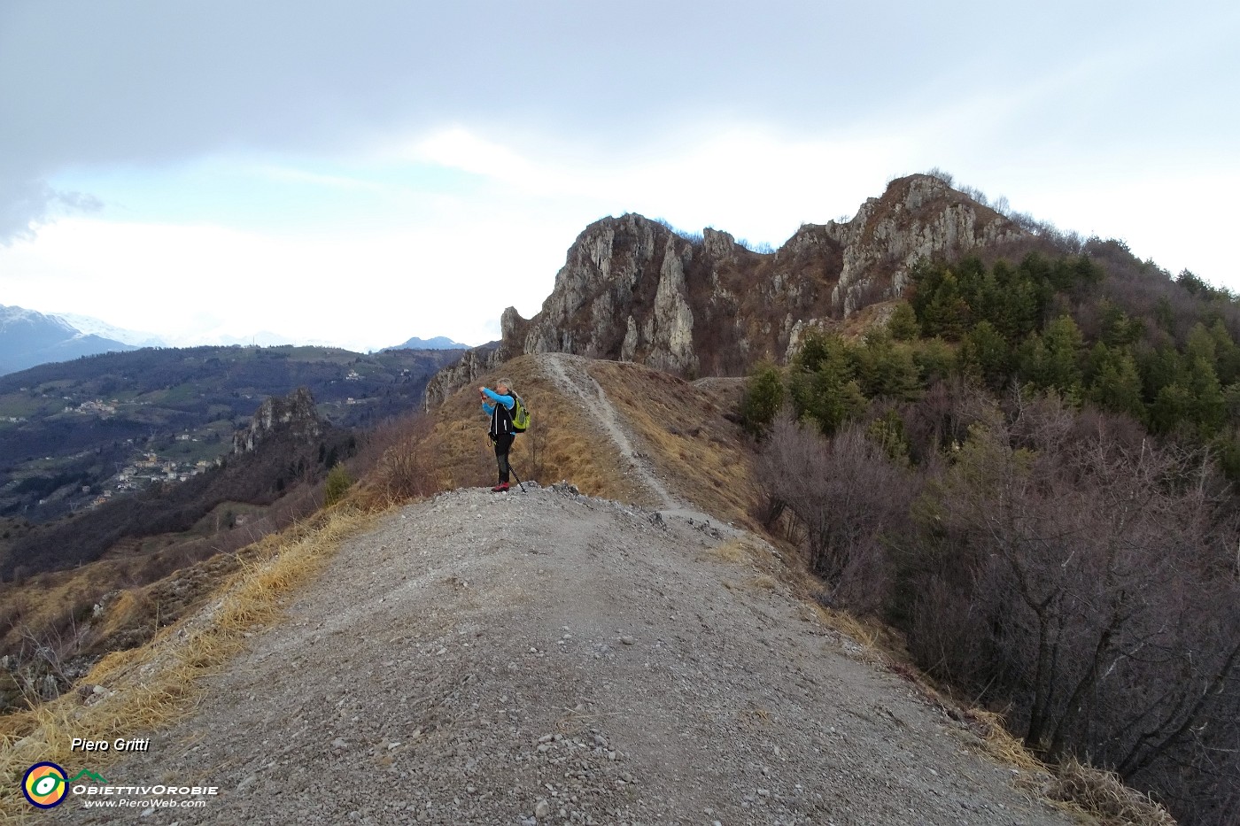 83 Raggiungiamo la linea tagliafuoco di cresta tra Val Serina e Val Brembana.JPG